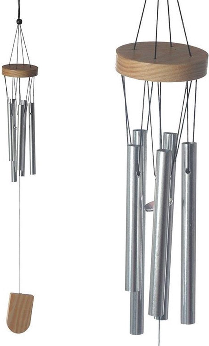 Puckator vindklokke i træ med metalrør, 37 cm