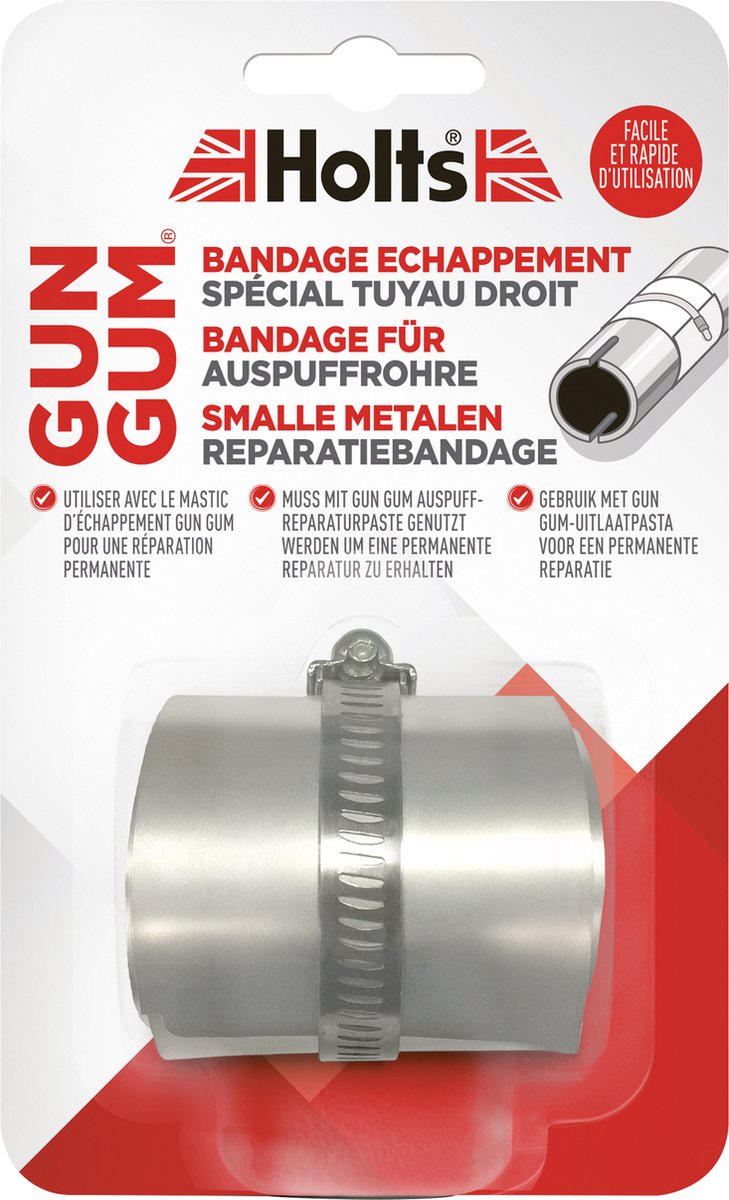 Holts pistol gummi flexiwrap stålbandage udstødningsrør 210 x 50 mm