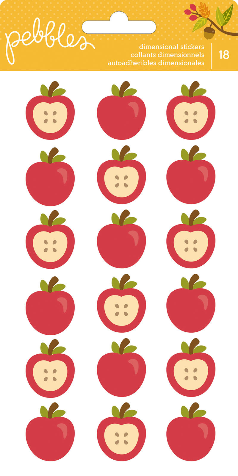 Småsten • hævede æbleklistermærker