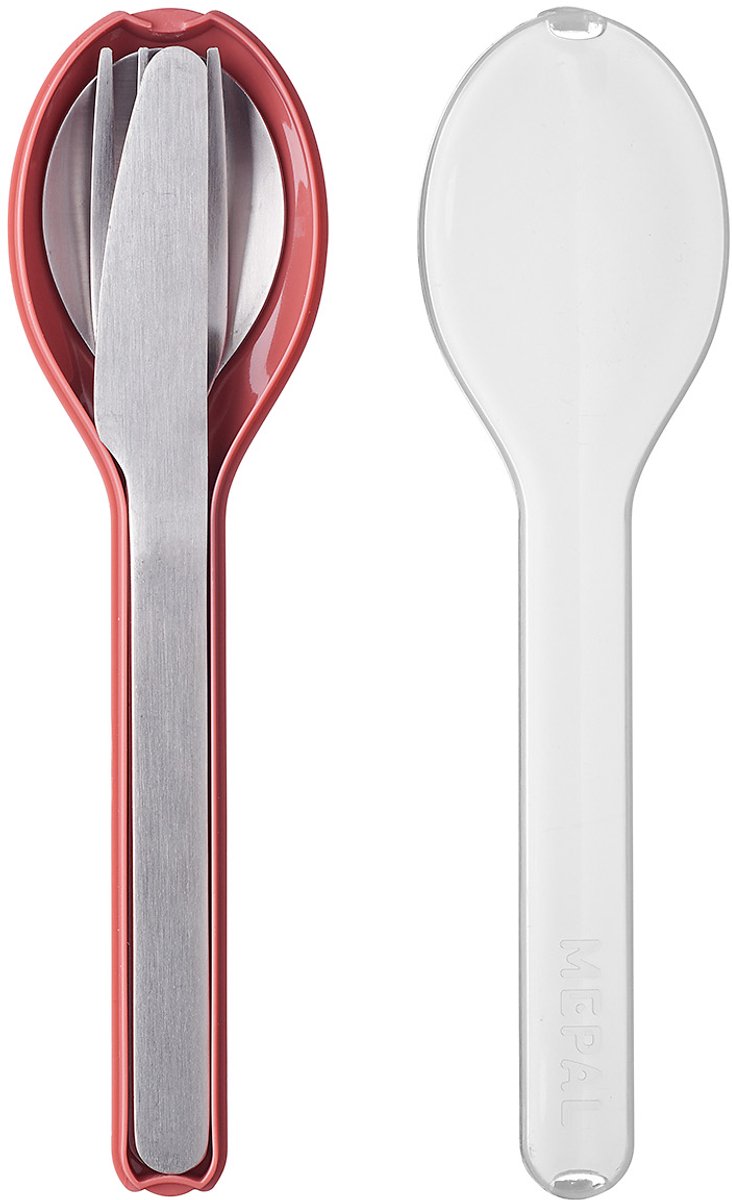 Mepal - ellipse bestekset 3-delig - mes. vork en lepel - rvs - vivid mauve
