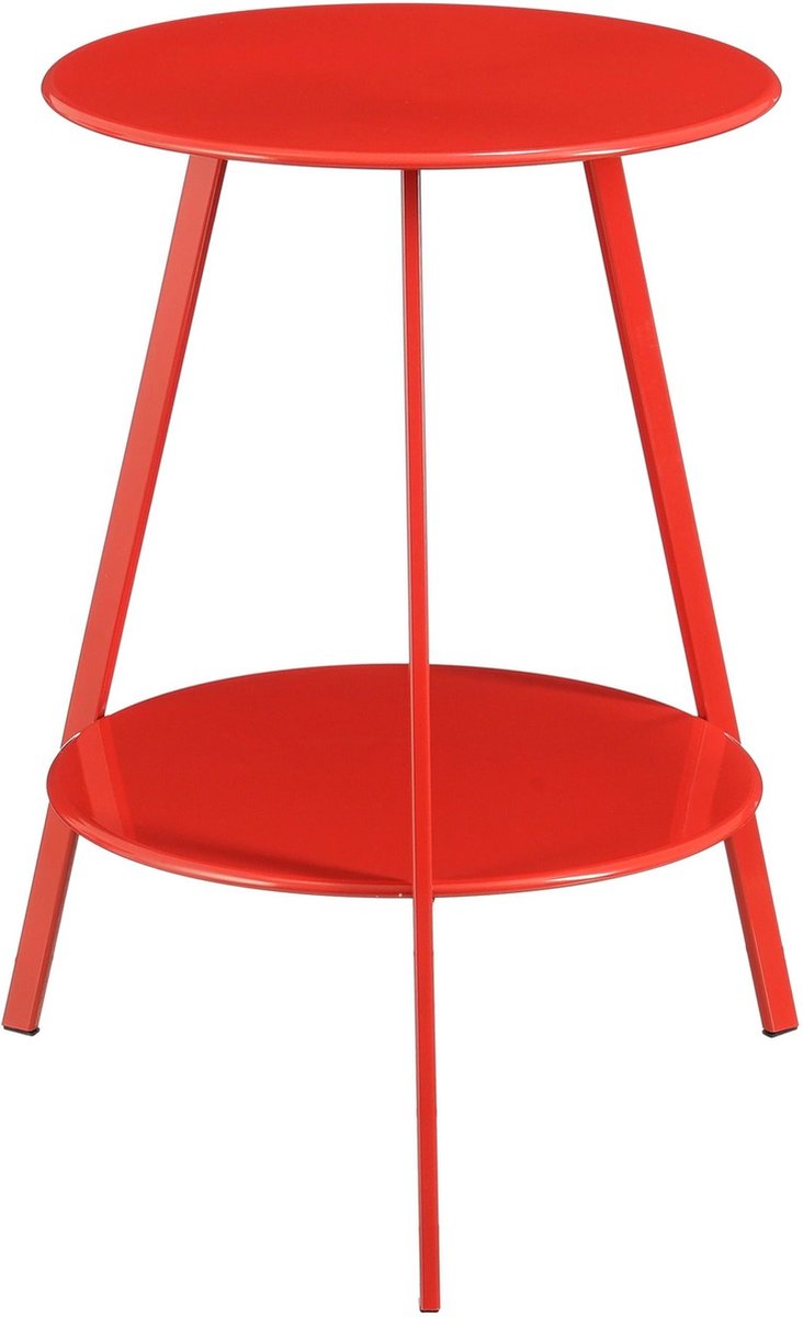 Mica decorations seatle bijzettafel voor buiten - h58 x ø46 cm - metaal - rood