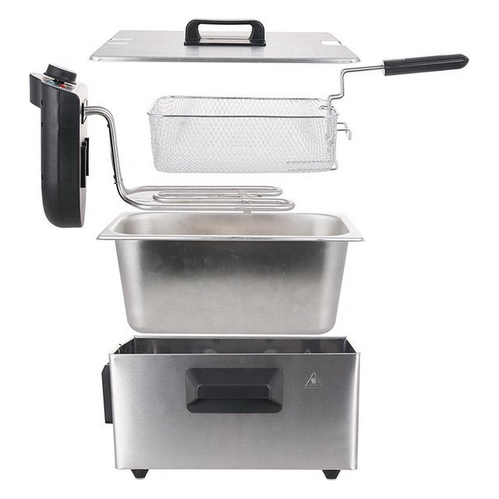 Emerio df-120482 frituregryde 3l 2000w rustfrit stål sort
