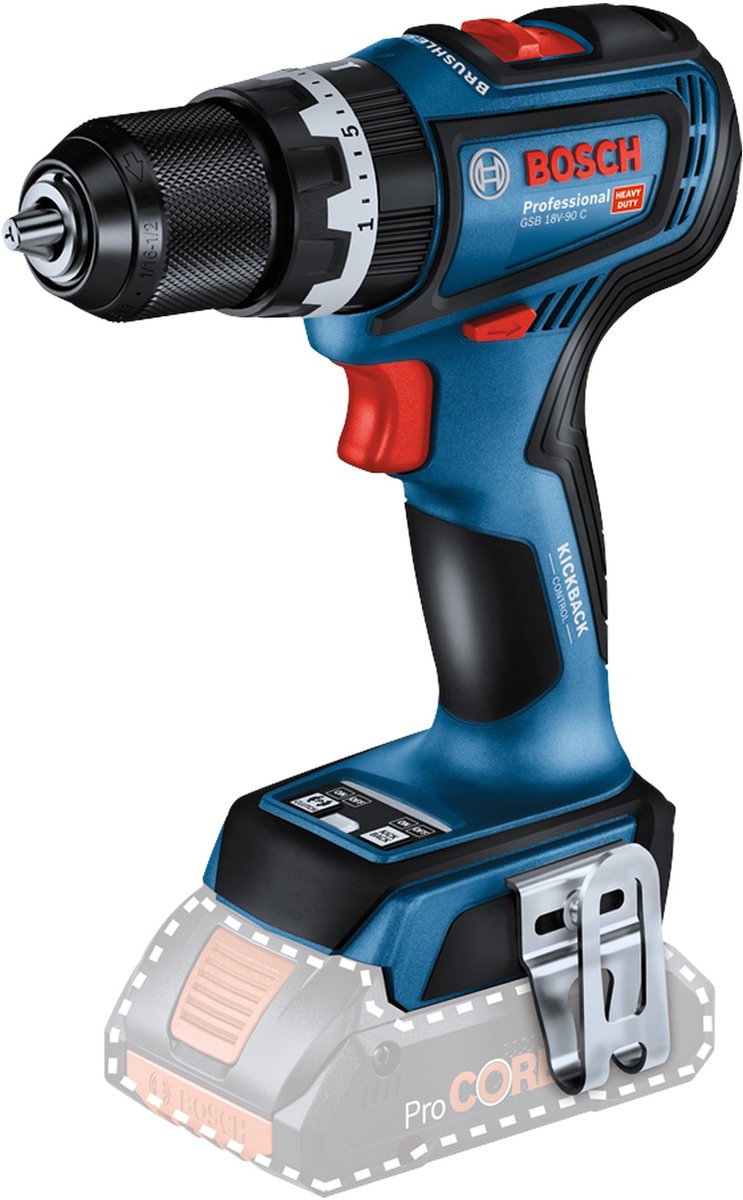 Bosch professionel gsb 18v-90 c akku slagboremaskine 18v basiskrop - 06019k6100
