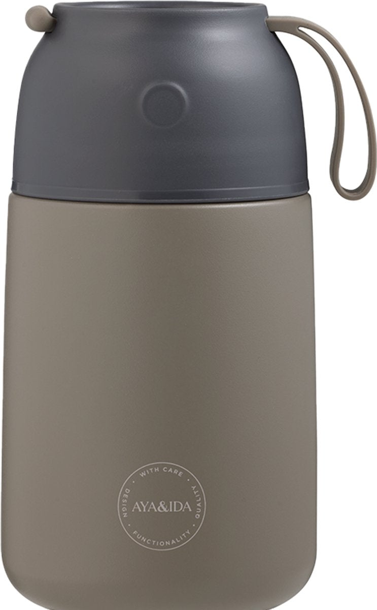 Aya ida aya ida - termokande - madbeholder - rustfrit stål - hold varmen - foodie - 700ml - drivtømmer