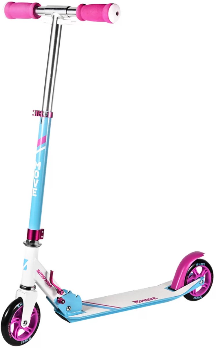 Move scooter - scooter 125 hvid - hvid pink - 125mm - foldbar - højdejusterbar - fra 3 år