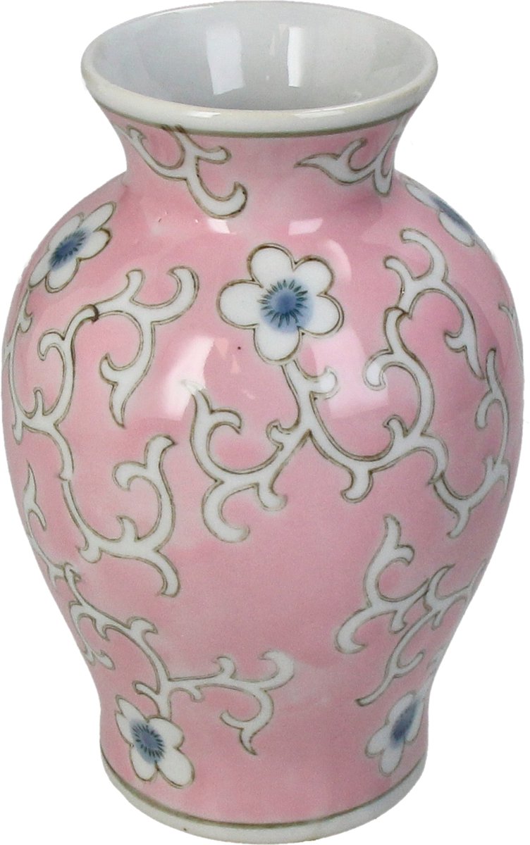 Hd collection vaas porselein roze 10,5x10,5x16cm