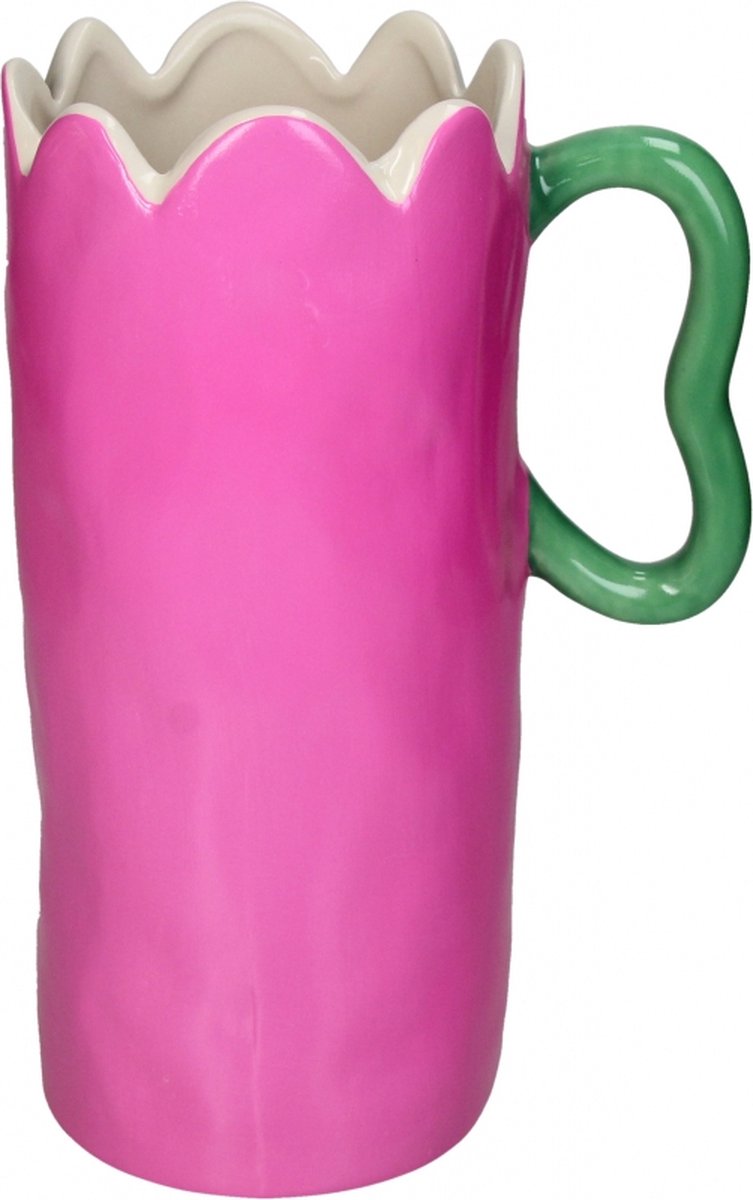 Hd collection vaas aardewerk roze 16,6x11,5x25,4cm