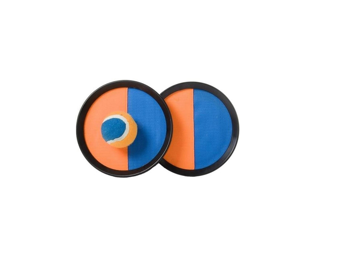 Engelhart catchball sæt orangeblå – Velcrobold 19 cm – udendørs strandspil – reaktionsspil for børn og voksne –