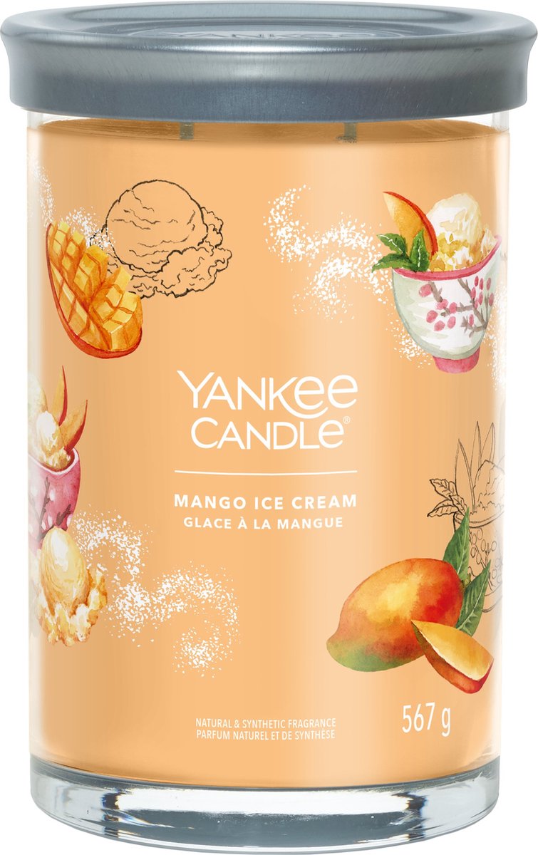 Yankee stearinlys - mangois stort tumbler duftlys - 100 brændetimer - to væge