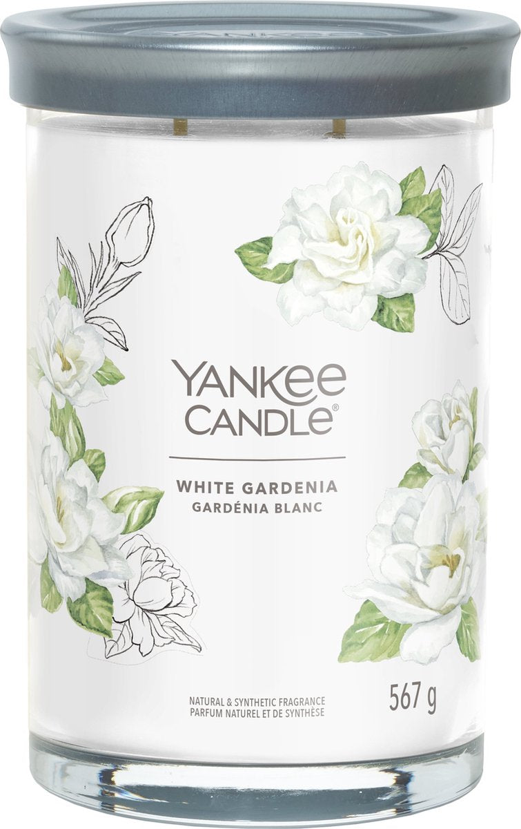 Yankee lys - hvid gardenia stort tumbler duftlys - 100 brændetimer - to væge