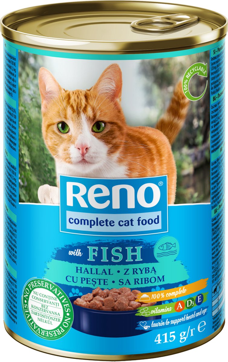 Reno kattefoder vådfoder fisk i sauce 24 x 415g