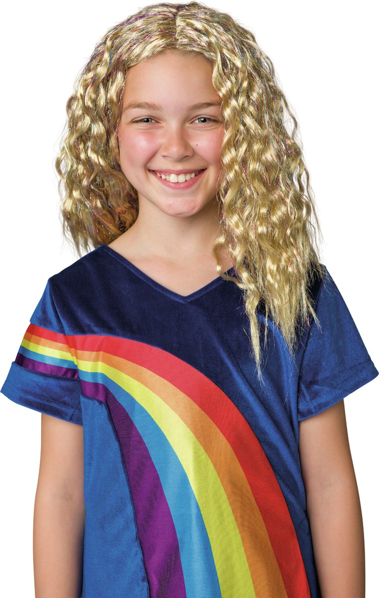 K3 dress up tilbehør - paryk julia - med glitter extensions og nål