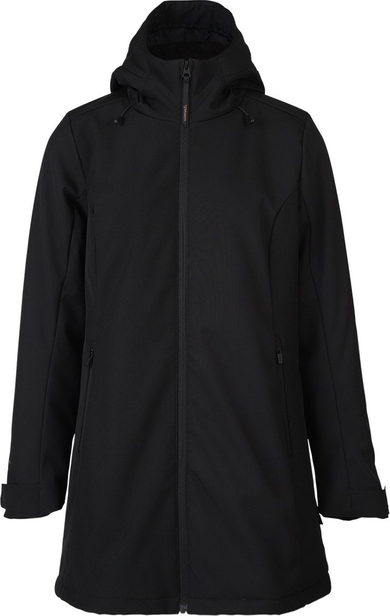 Brunotti melle dames long softshell jas - zwart - l