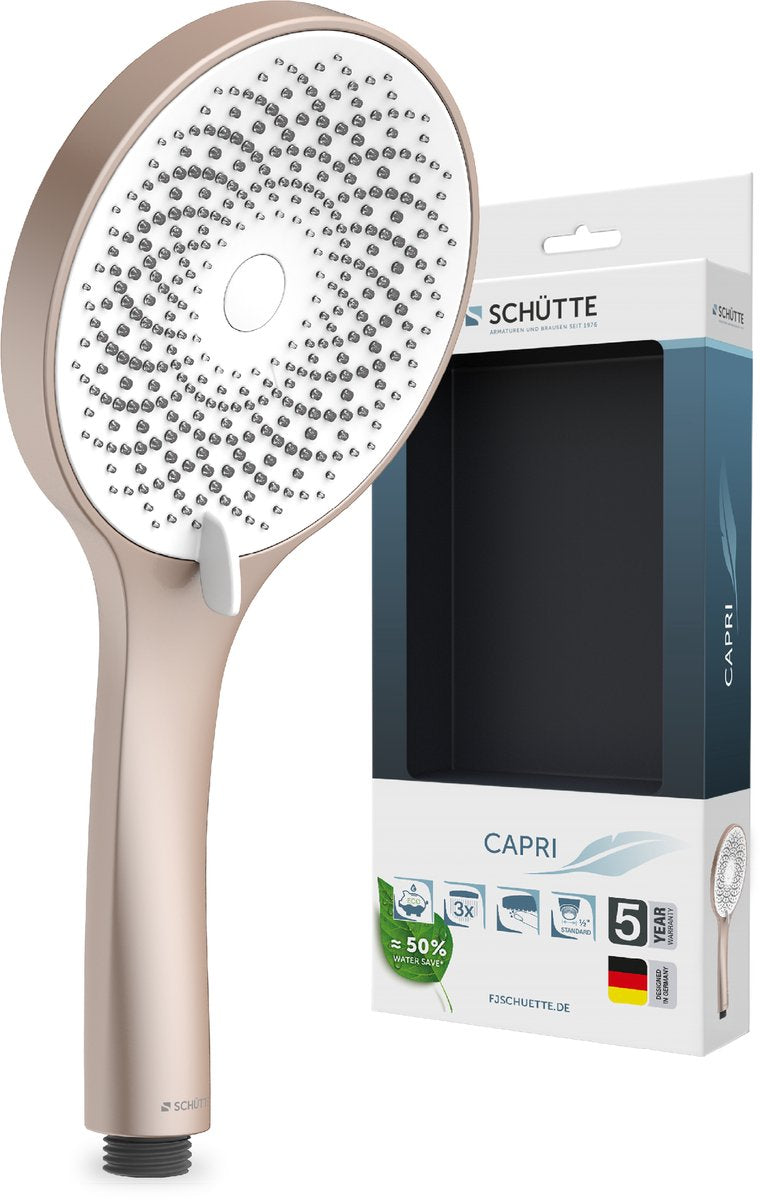 Schütte capri håndbruser - rundt brusehoved - rosa mat hvid