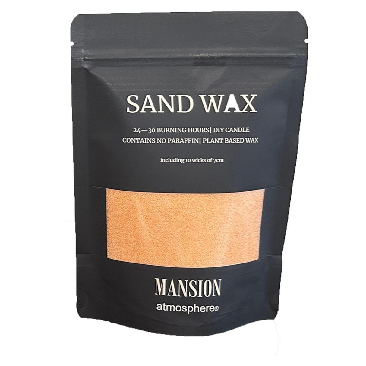 Mansion atmosfære sand voks orange 200g ziplock taske med 10 væge