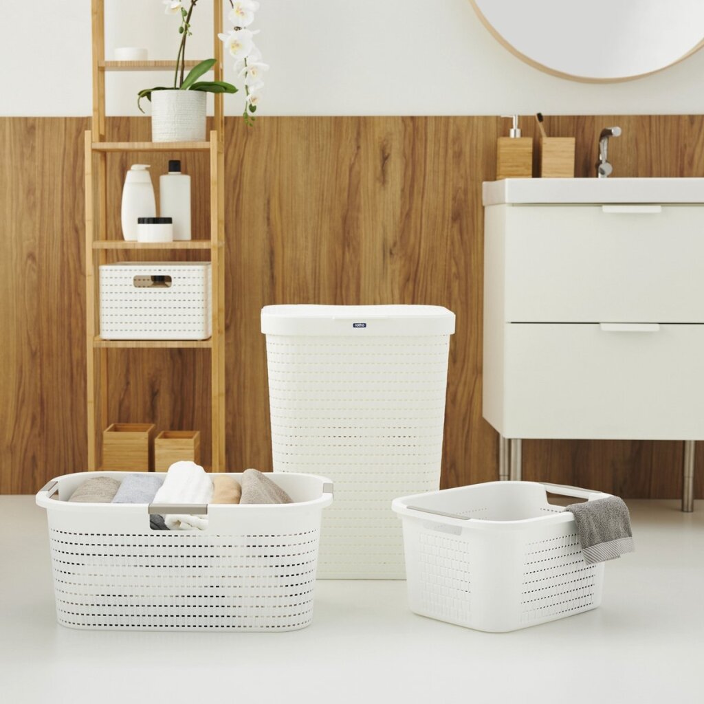 Rotho landvaskeopsamler 55l hvid
