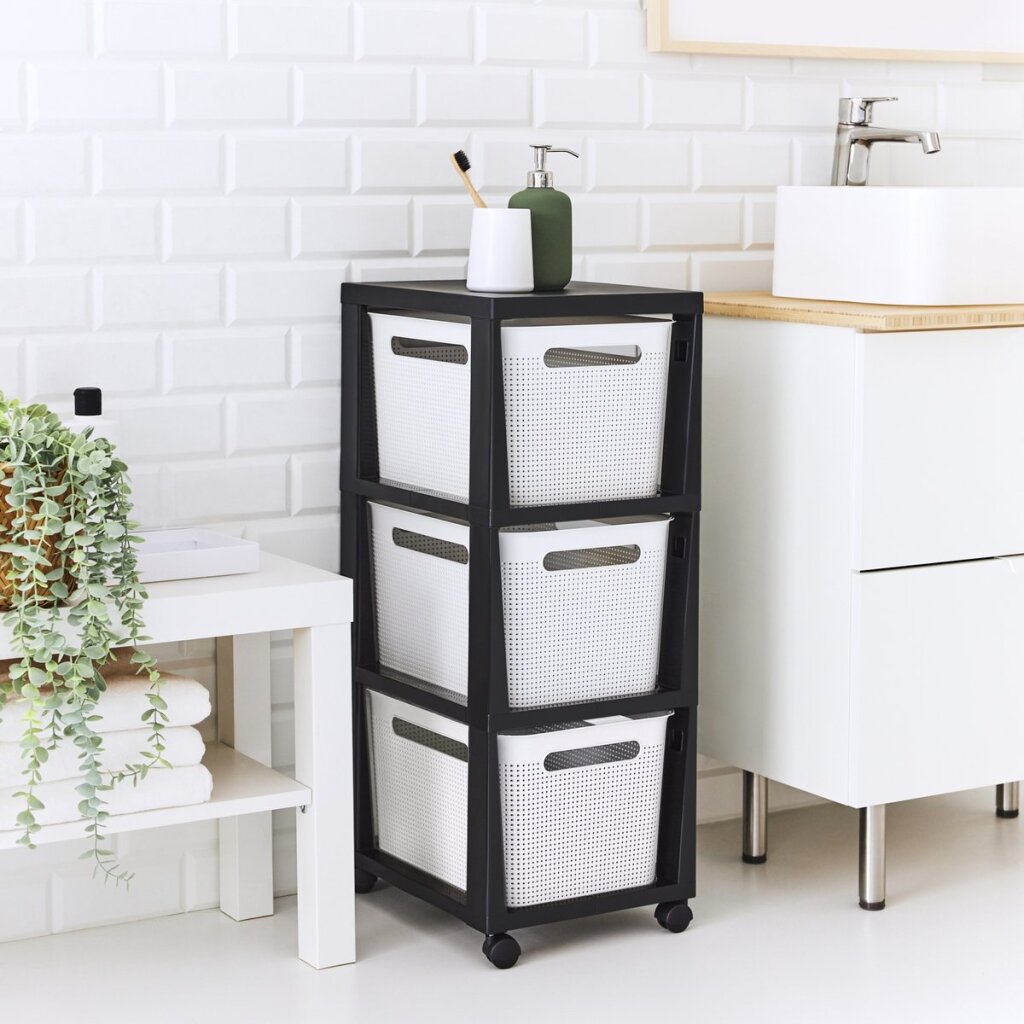 Rotho Brisen design kommode 3x16l hvid
