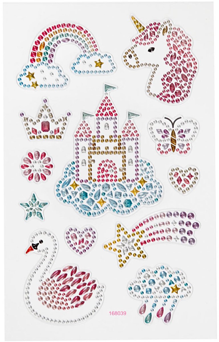 Creativ Company Diamant Stickers Unicorn, 1 ark