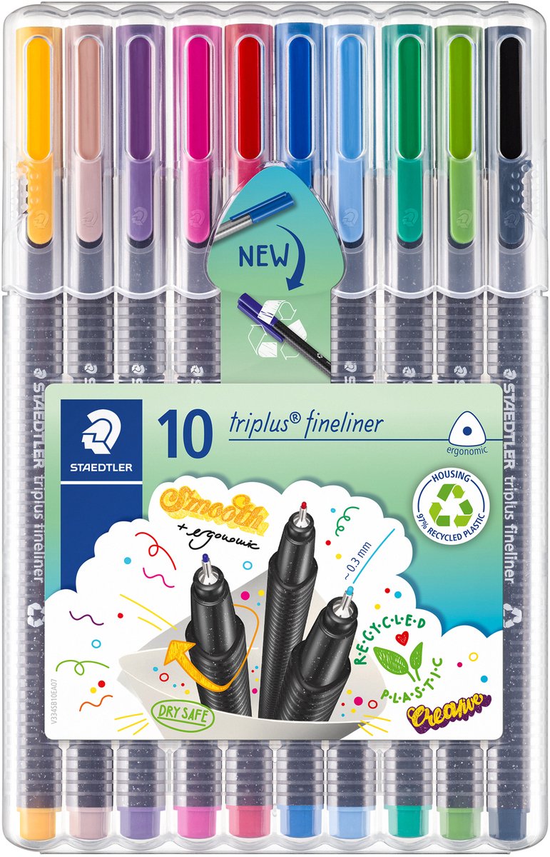 Staedtler triplus fineliner - æske 10 stk
