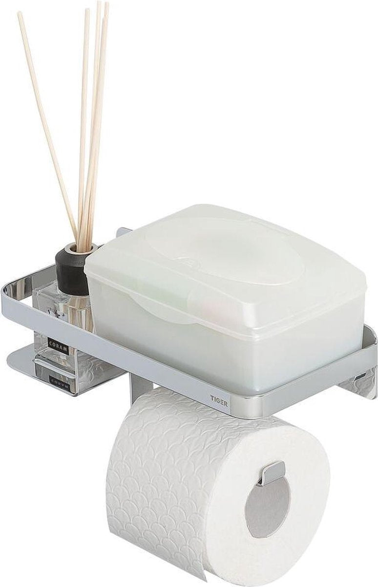 Tiger caddy - toiletrulleholder med hylde 24 cm - krom