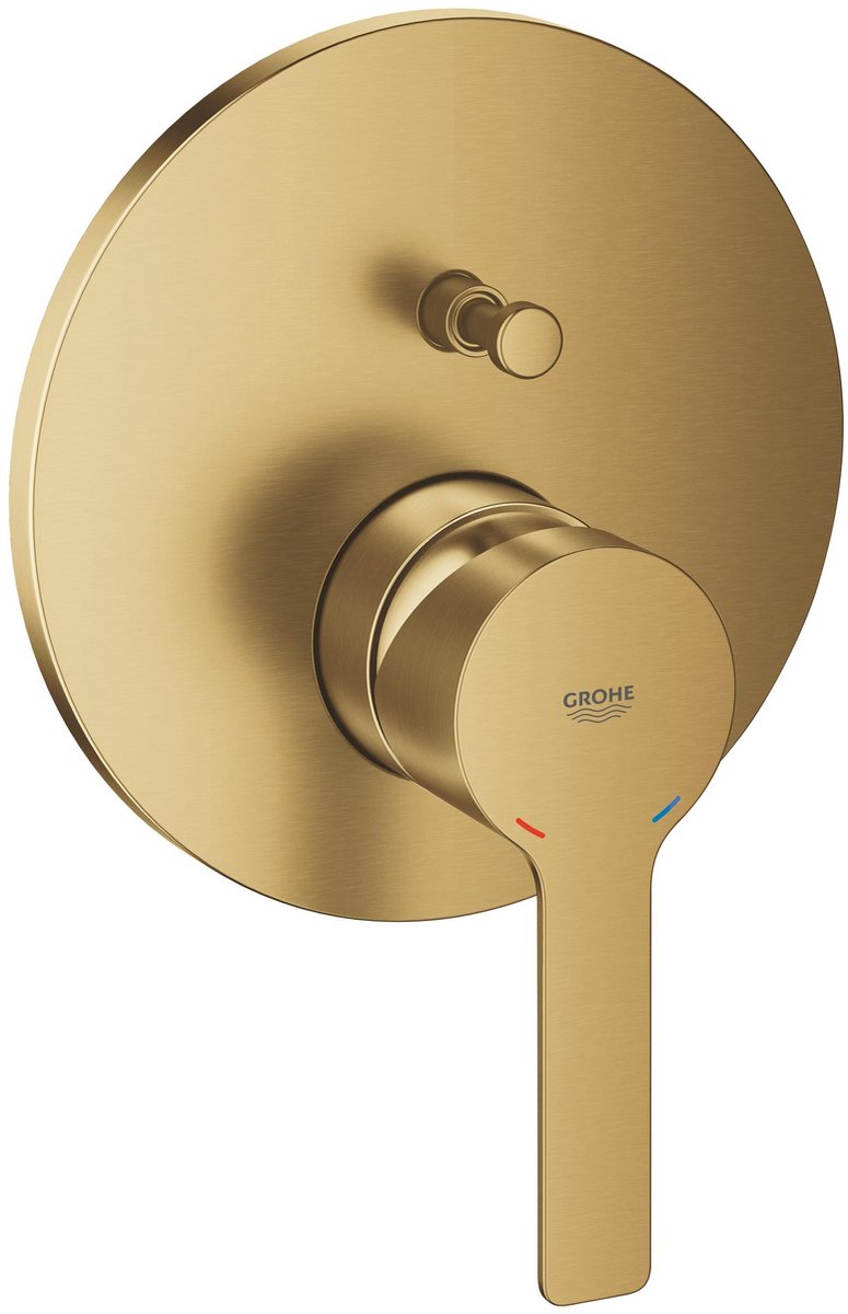 Grohe lineare new bath mixer tap installation kit – built-in – 2-way diverter – silkmove 46mm – brushed cool sunrise