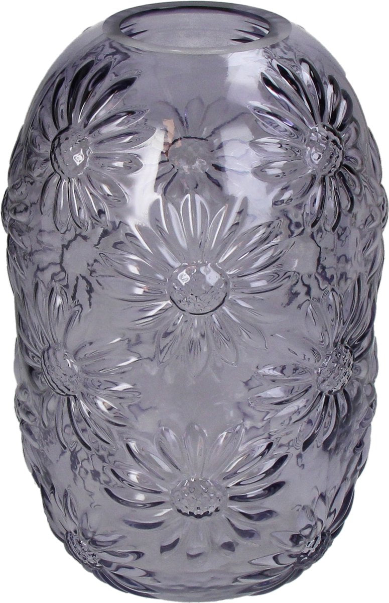 Hd collection vaas glas paars 15x15x24cm