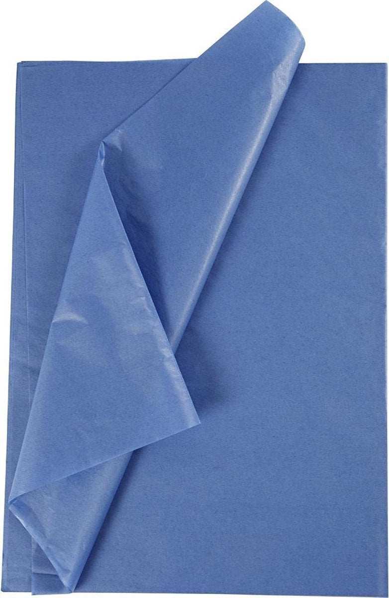 Creativ firma silkepapir - silkepapir - crepepapir - silkepapir - blå - emballage - dekoration - håndværk - 50x70 cm - 14 gram - 25 ark