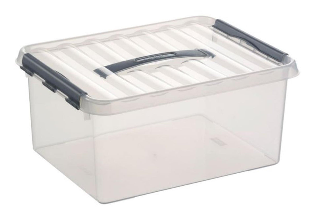 Sunware q-line opbevaringsboks gennemsigtig 15 liter 40x30x18cm