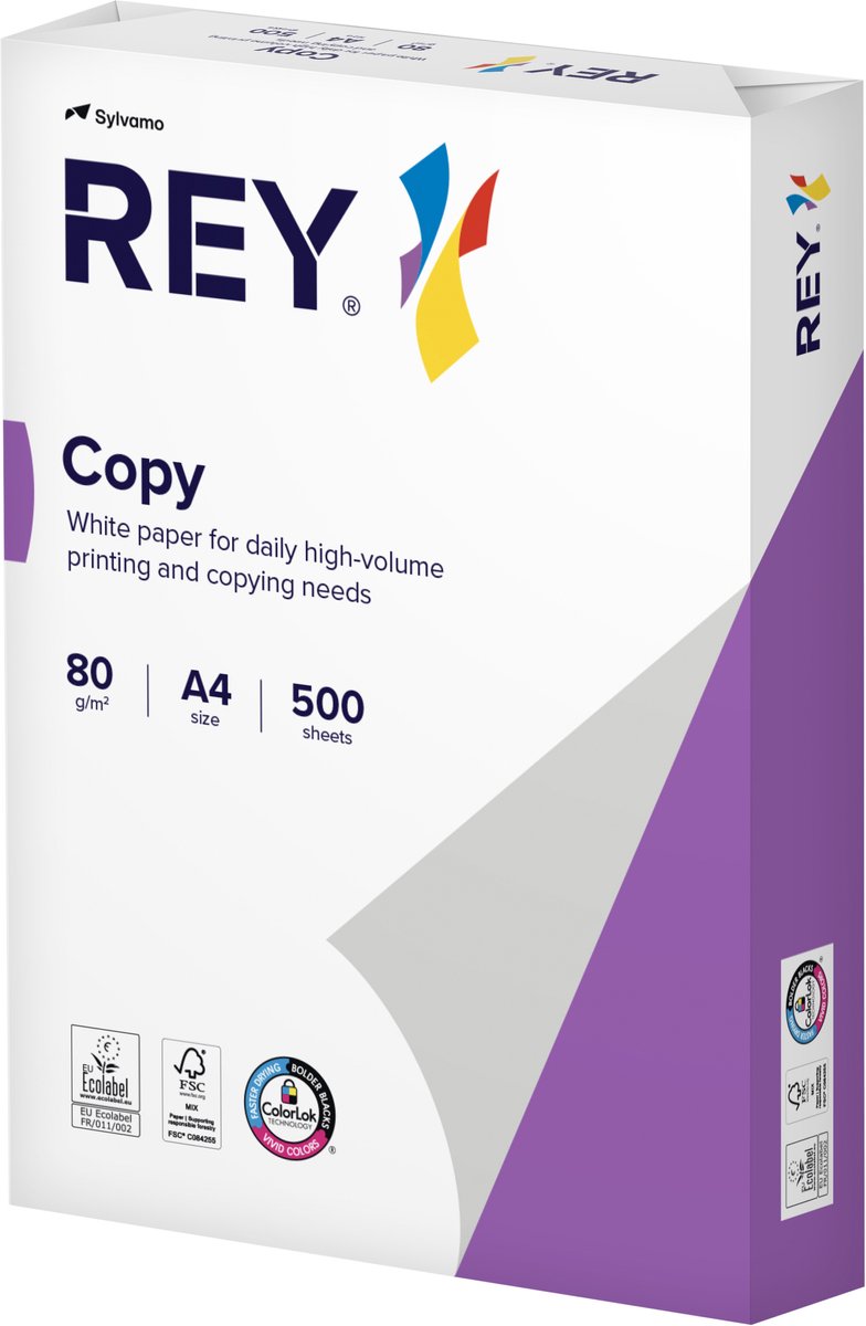 Rey kopipapir kopi a4 80gr hvid 500 ark