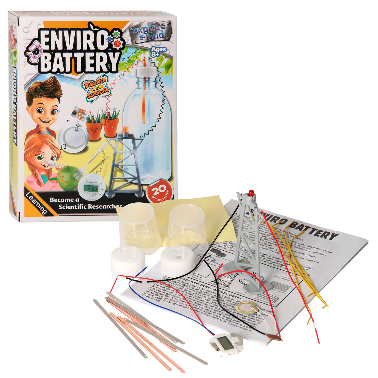 Eksperimenter - generering af elektricitet, 20 dele.