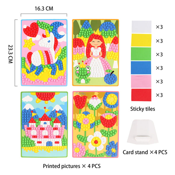 Mosaik collage prinsesse håndværkssæt