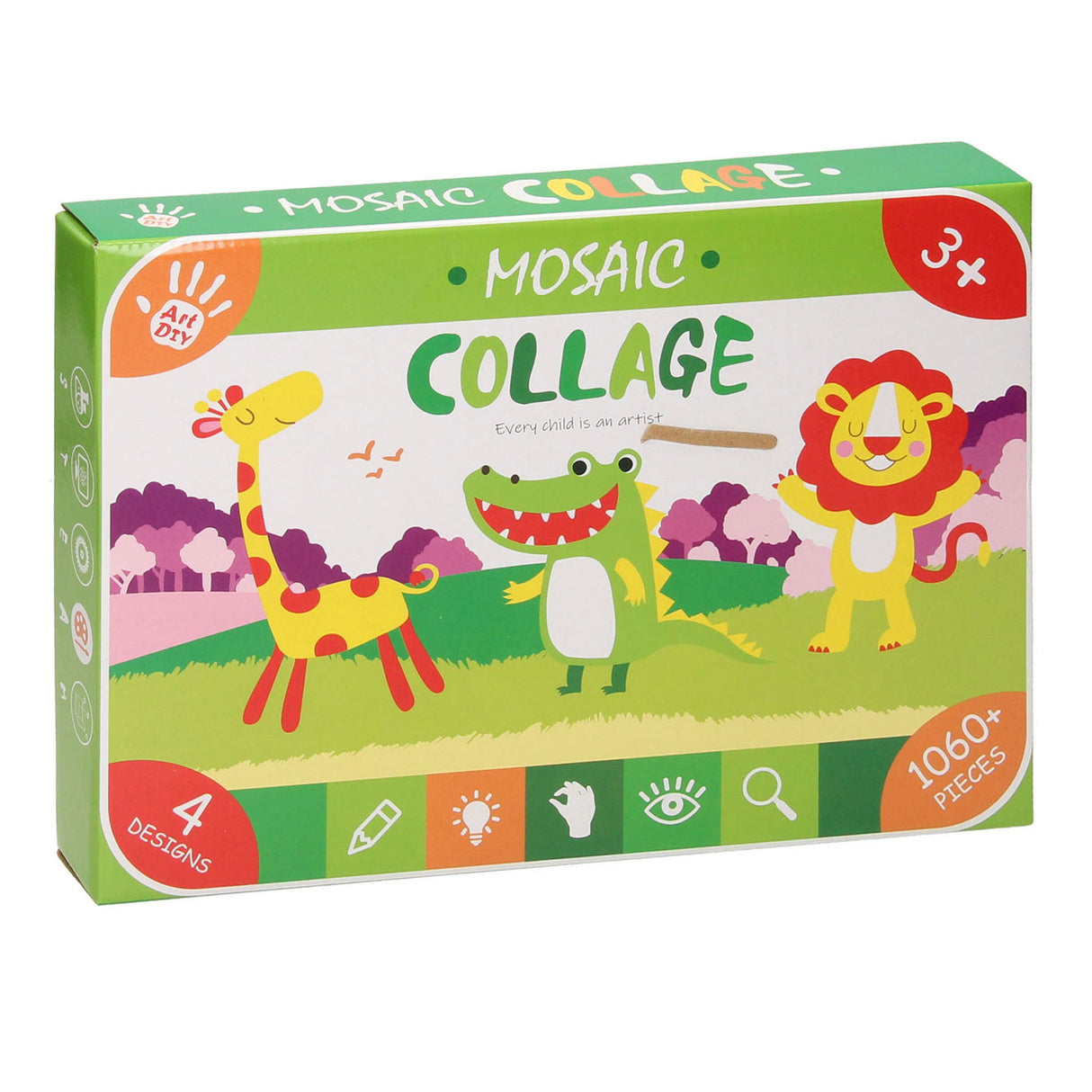 Mosaik collage vilde dyr håndværkssæt
