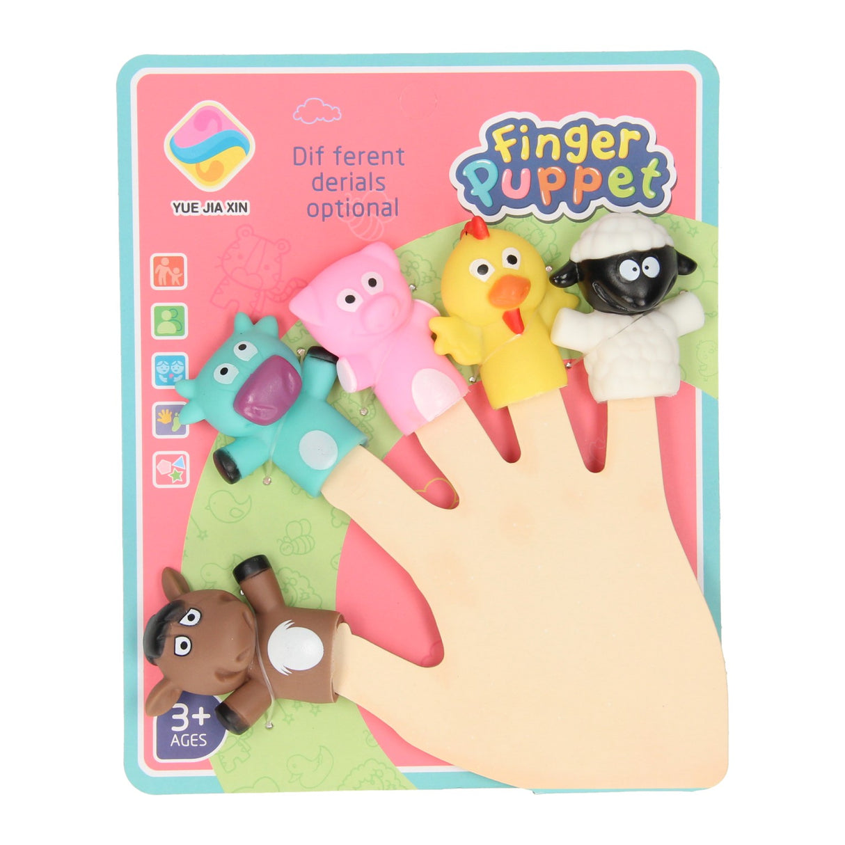 Fingerdukker husdyr, 5 stk.