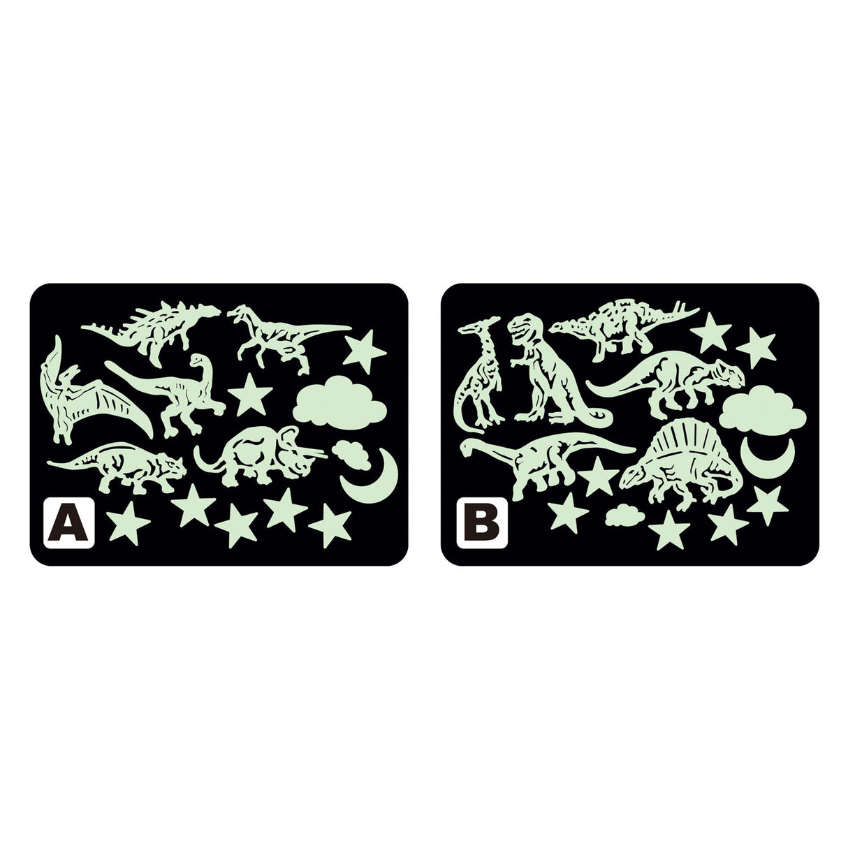 Glow in the dark dinosaurer, 16 stk.