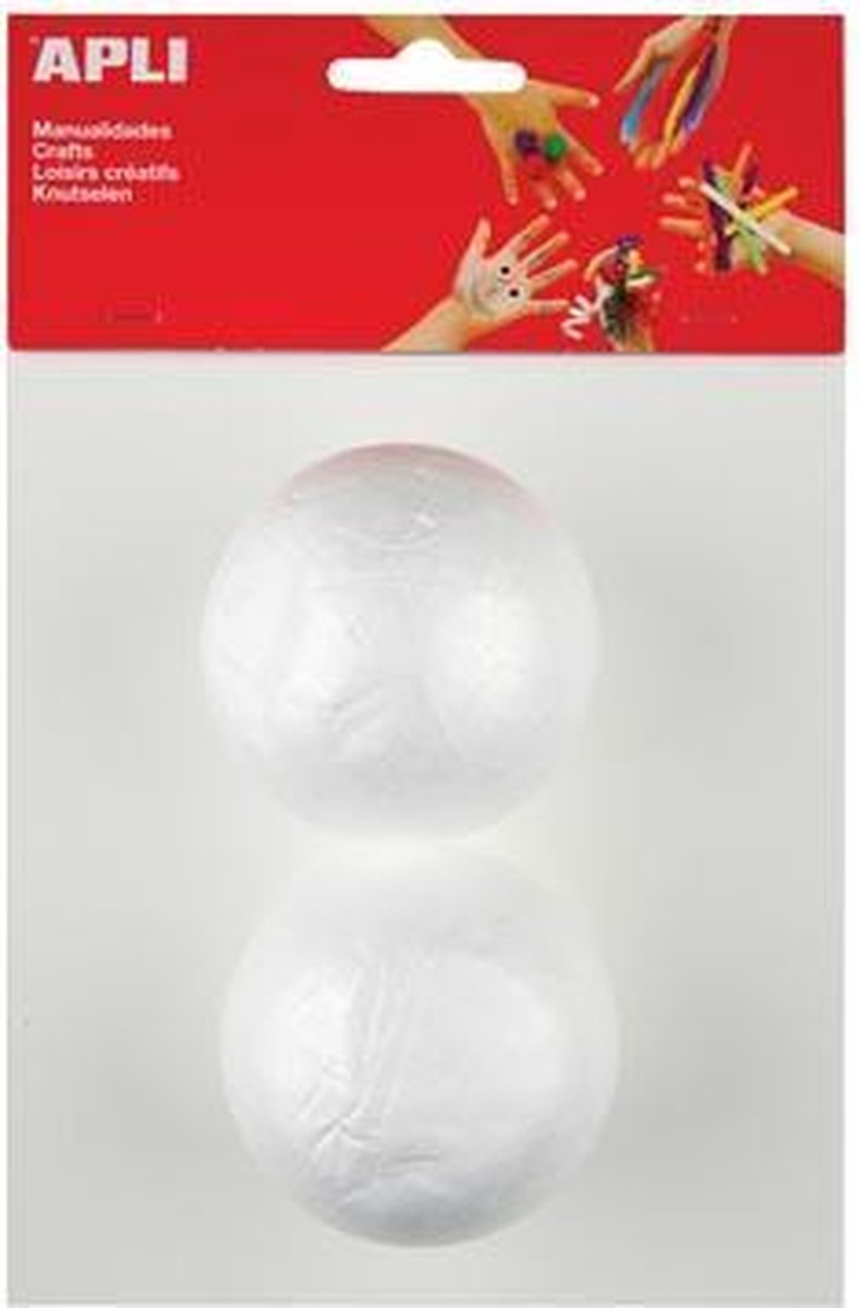 Apli kids styrofoam kugle diameter 70 mm 2 stk