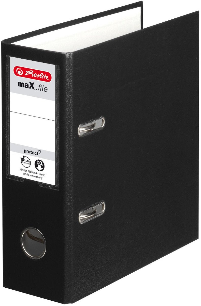 Herlitz folder max.file protect a5 8cm sort pp folie cover