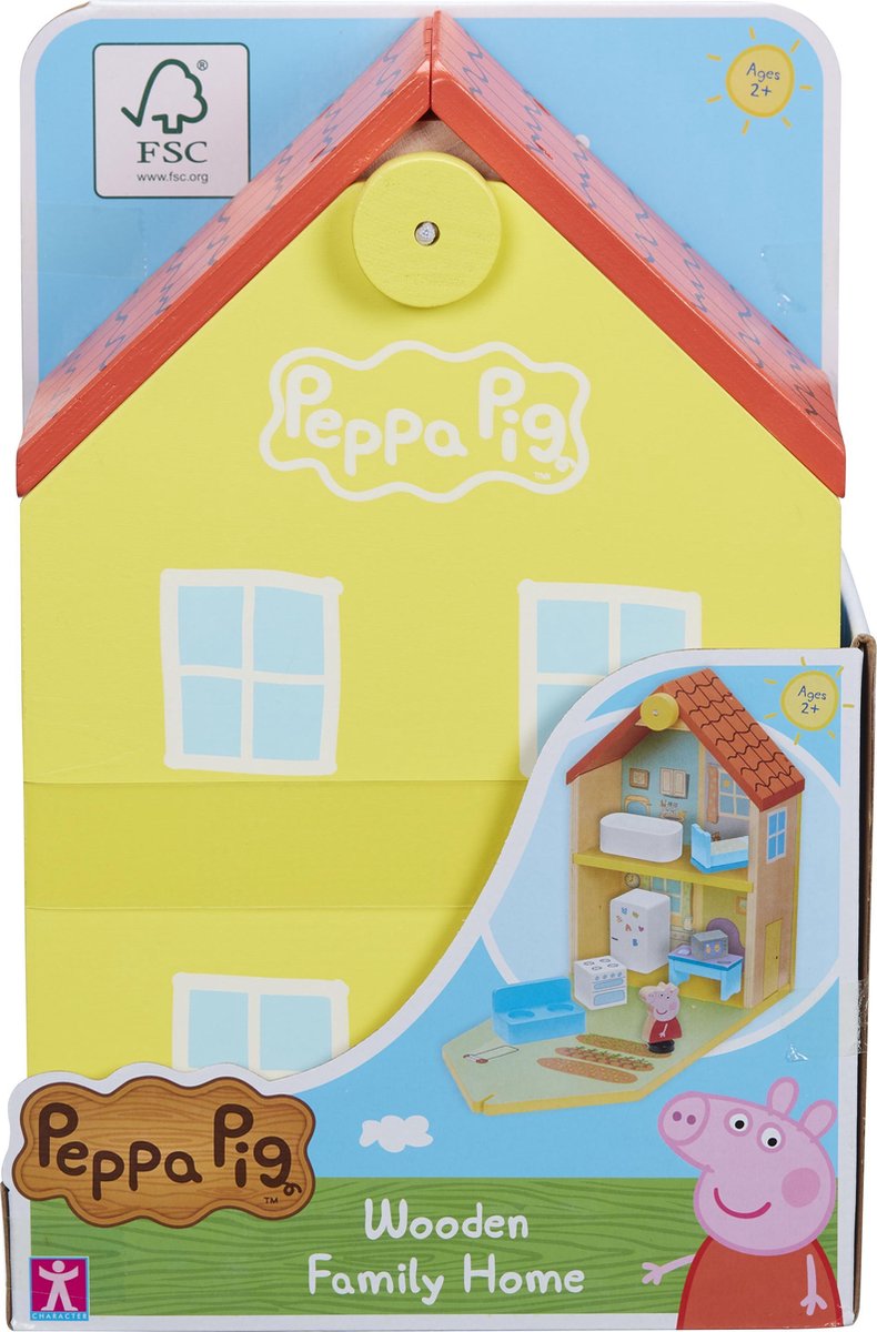 Peppa gris - dukkehus i træ inklusive Peppa og møbler - legefigur