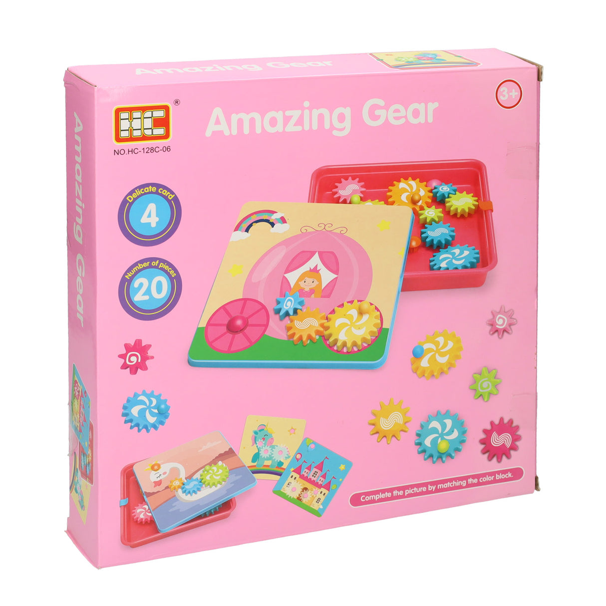 Lobbes toys bv gear sæt pædagogisk legetøj pink 20-delt farverig kreativ.