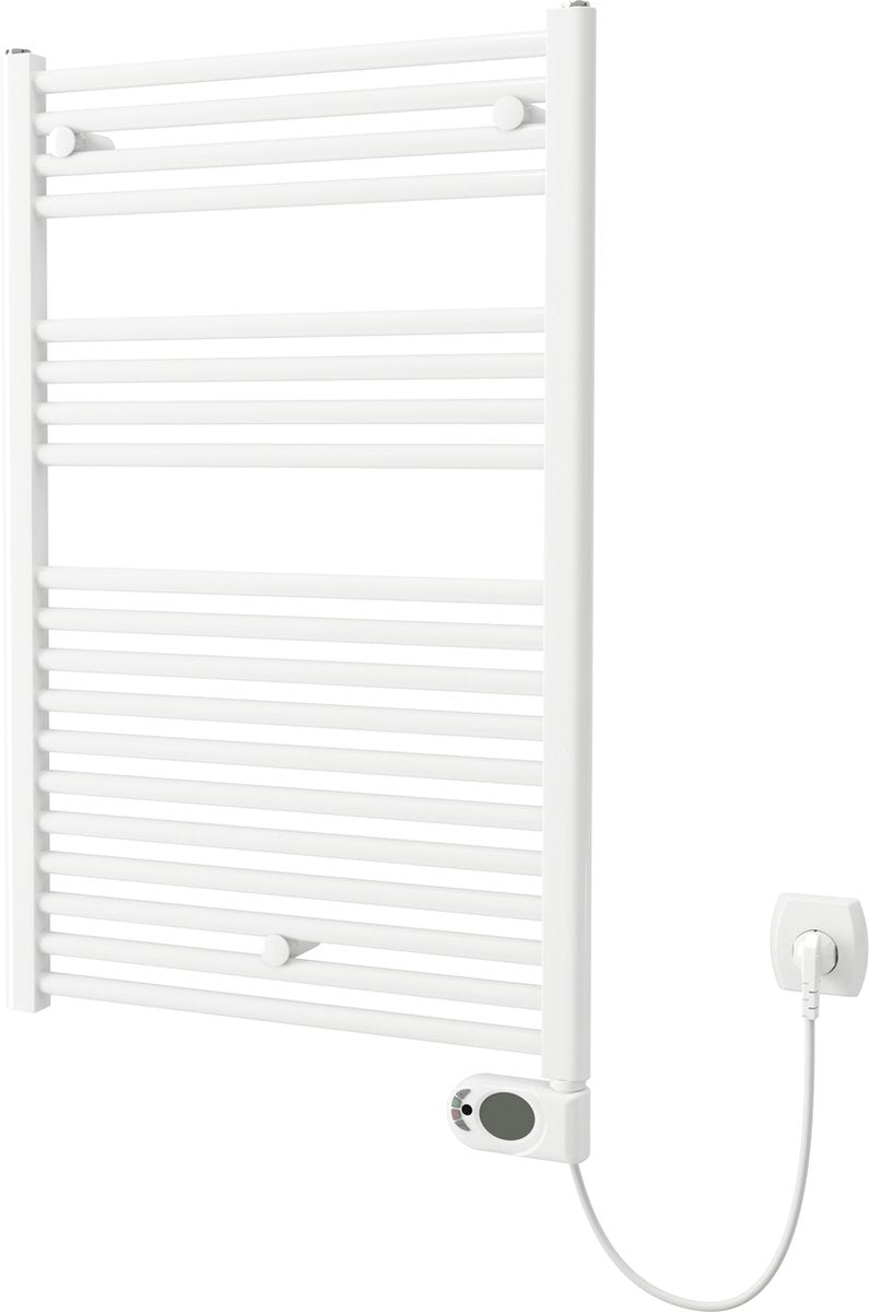 Plieger elba elektrische handdoekradiator – handdoek verwarmer – met klokthermostaat – 94.2 cm x 60 cm – 500 watt – wit