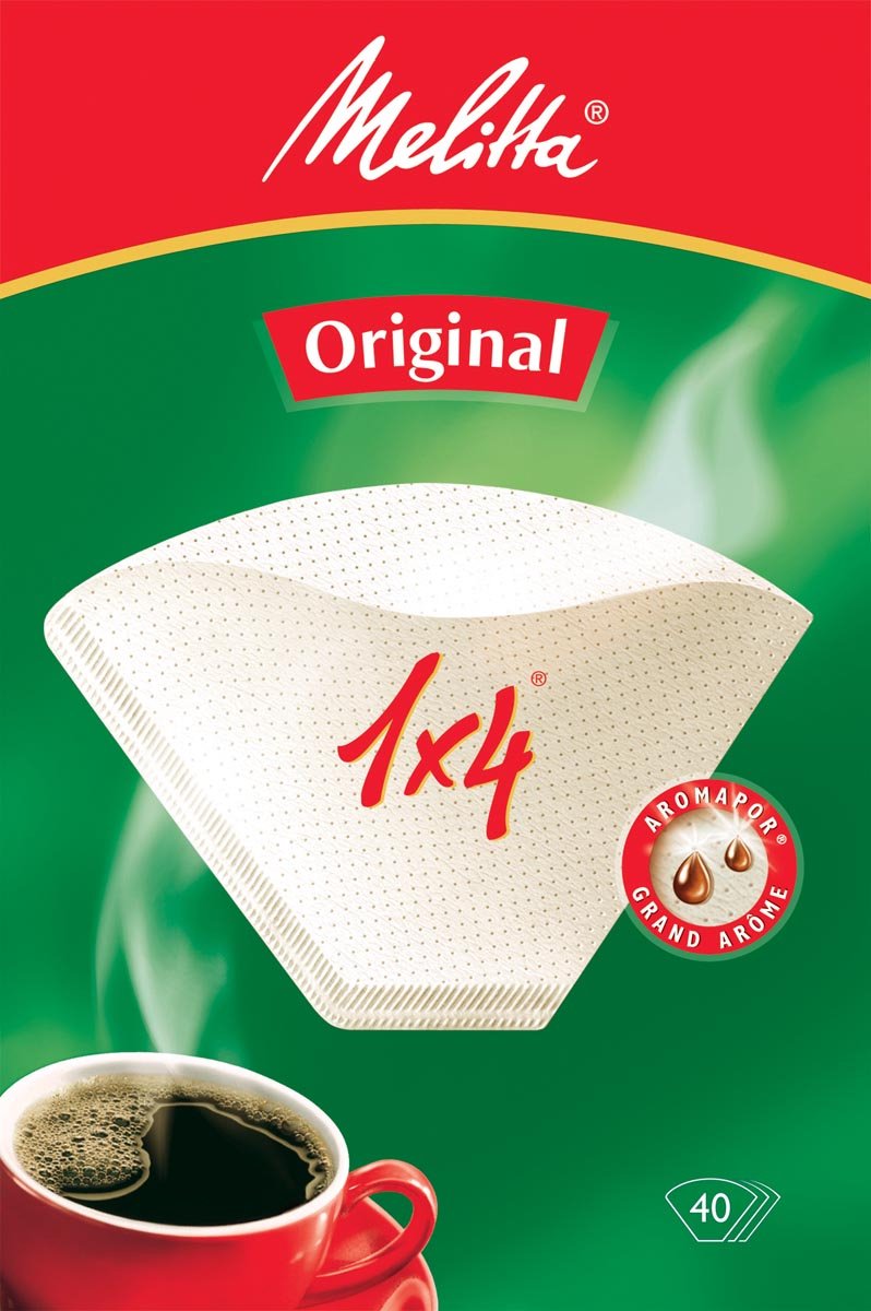 Melitta kaffefilter - størrelse 1 x 4 - 1 pakke med 40 stk