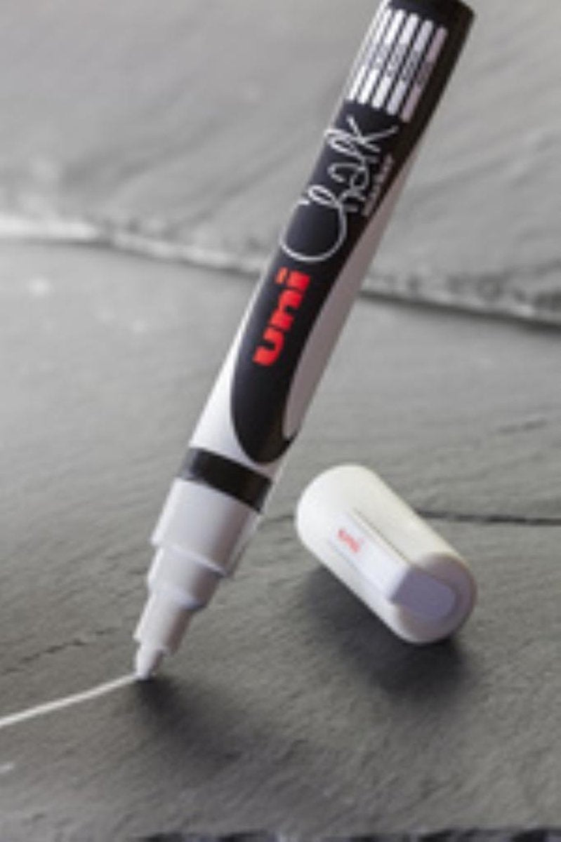 Posca kridtmarkør - kridtmarkør - sort - tavle, vinduer, glas, porcelæn, plast, spejle, papir - stregbredde: 1,8-2,5 mm - uni kridt - 1 stk.