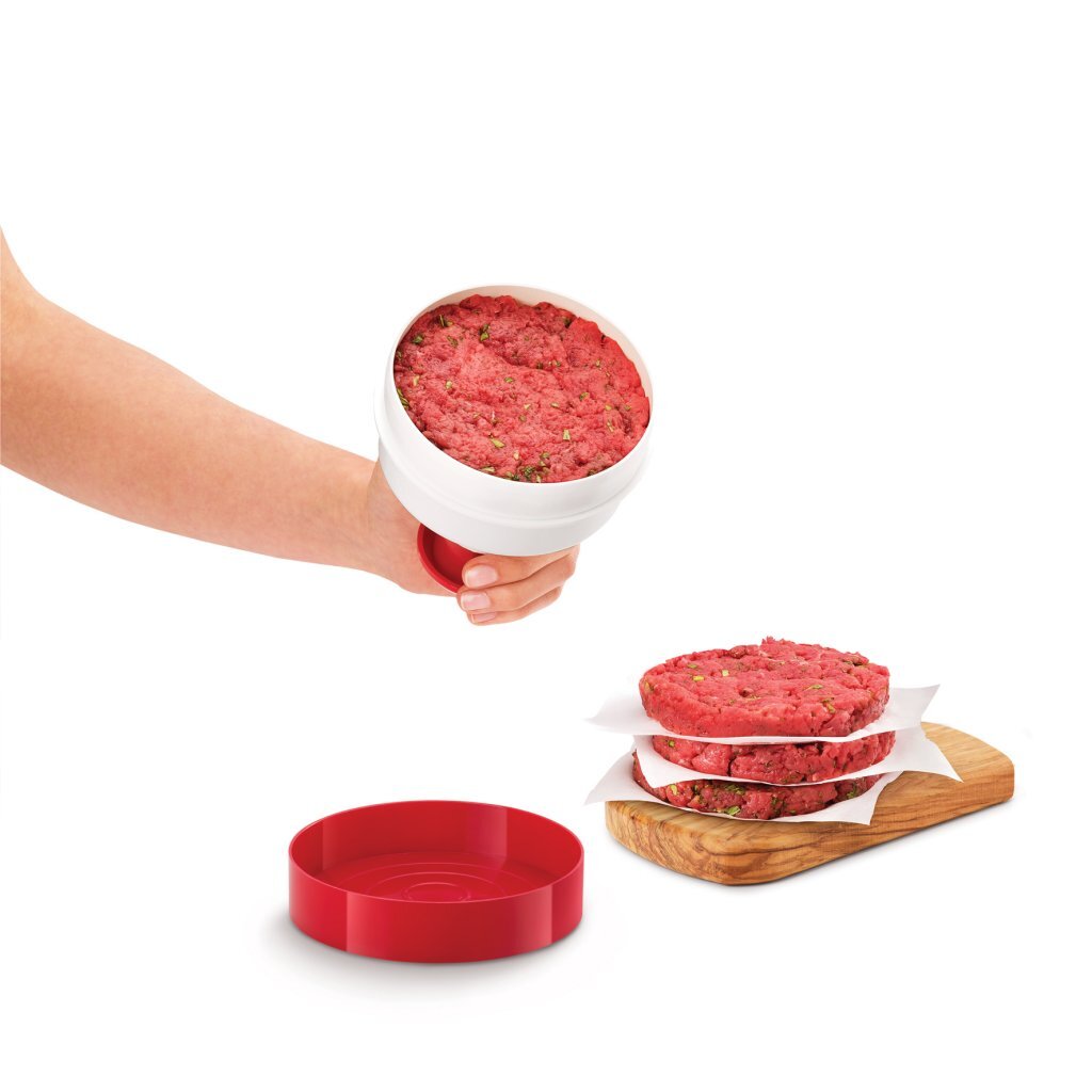 Metaltex køkkenhjælpere hamburgerpresse 11 cm rød hvid