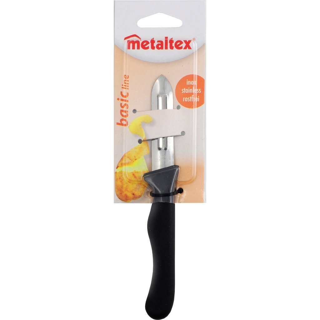 Metaltex basic line skrællekniv 25 cm sort rustfrit stål