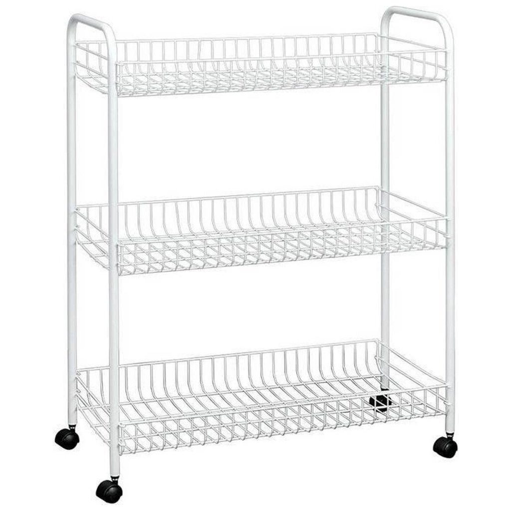 Tomado-metaltex grande opbevaringsstativ på hjul 64x31x84 cm sølv