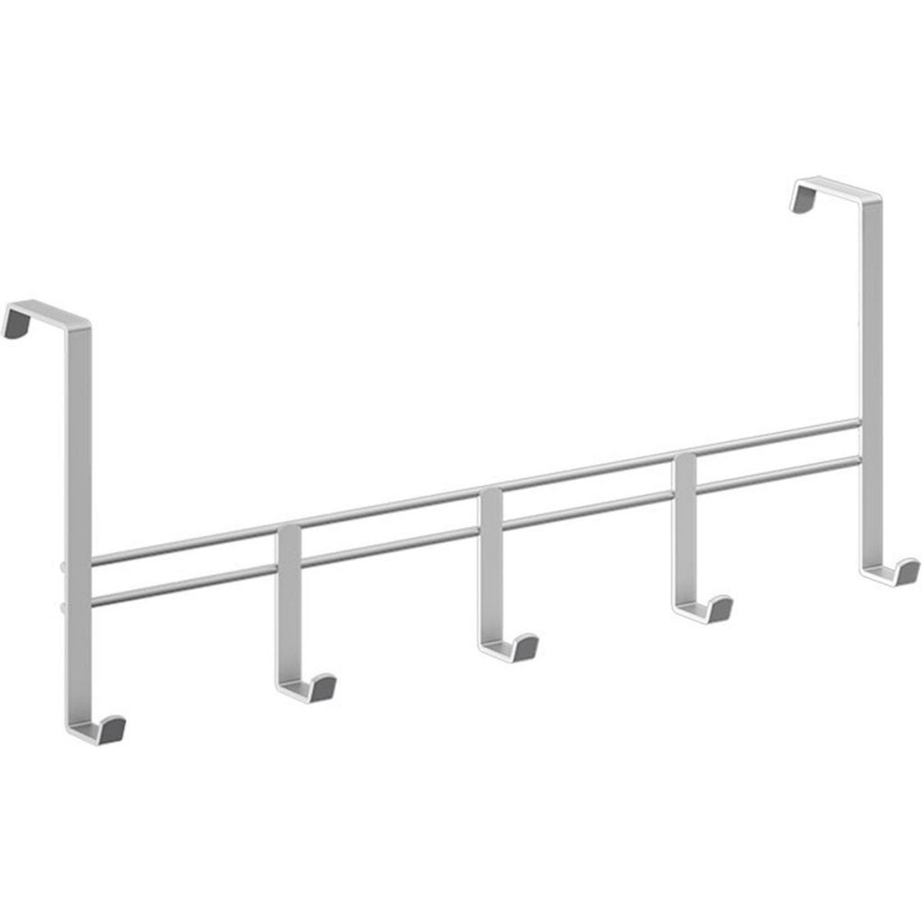 Metaltex dør knagerække 5 kroge 38x15 cm sølv