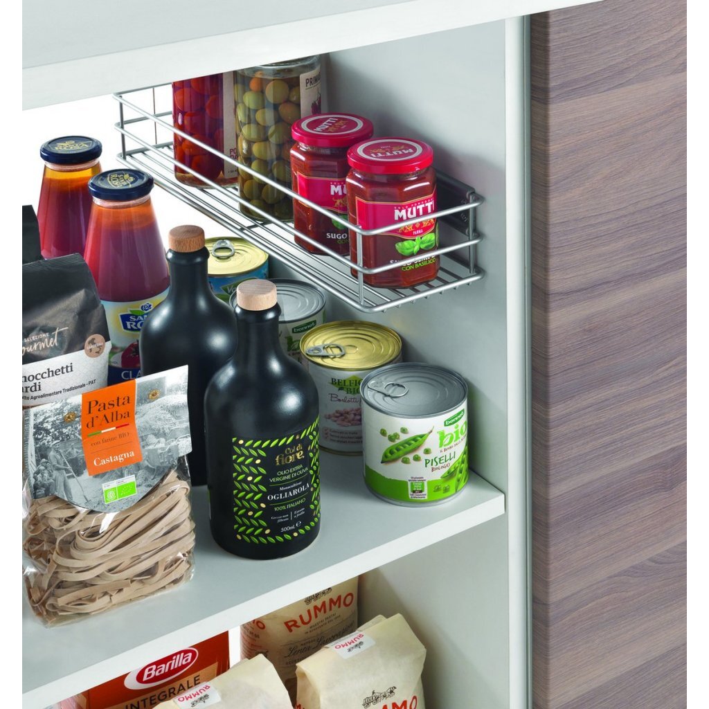 Metaltex smart køkken skydekurv 12x42x7 cm sølv