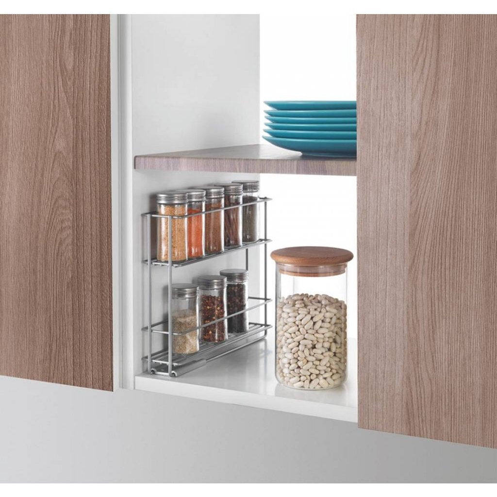 MetalTex Space Saver Smart Kitchen Udvideligt Spice Rack 6x28x22 cm sølv