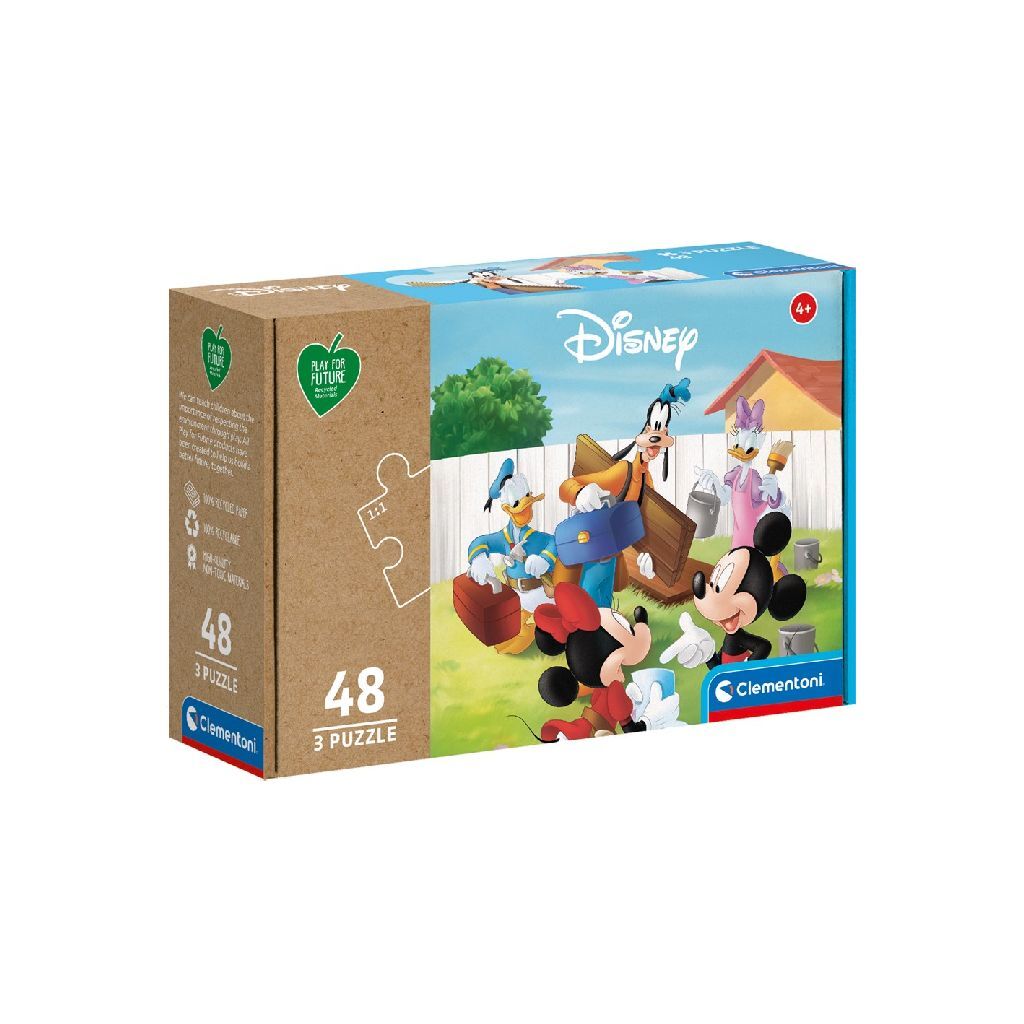 Clementoni puslespil disney mickey mouse 3x48 brikker