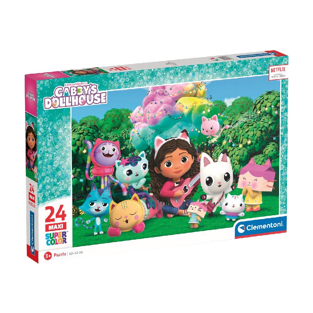 Clementoni superfarve puslespil gabbys dukkehus 24 maxi brikker