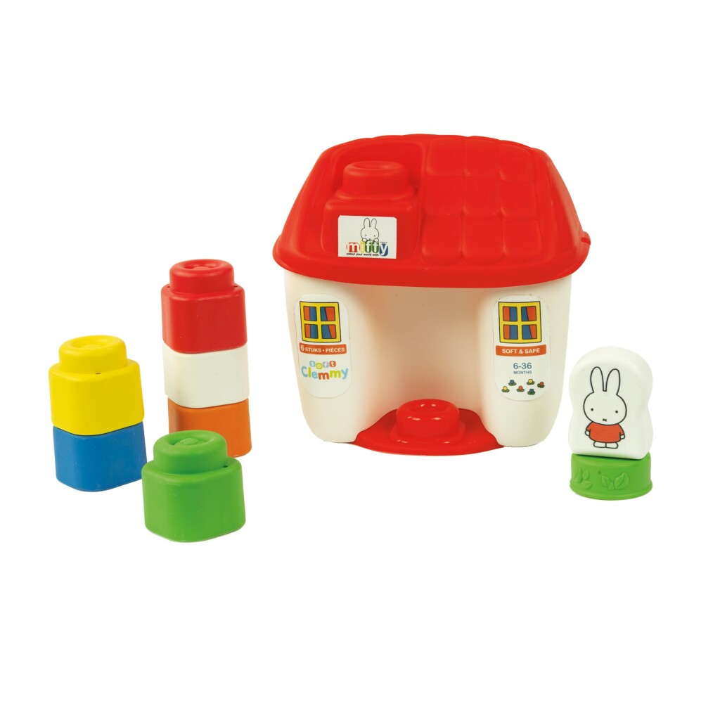 Clementoni soft clemmy - Miffy house - Miffy legetøjsstabelblokke - babyklodser - fra 6 måneder